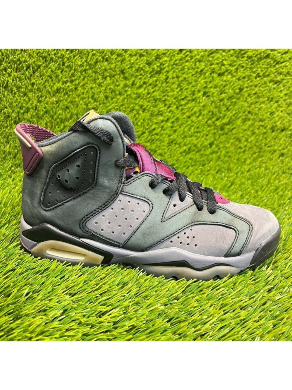 Nike Air Jordan 6 Retro Bordeaux Boys Size 4.5Y Gray Casual Shoes Sneakers‎